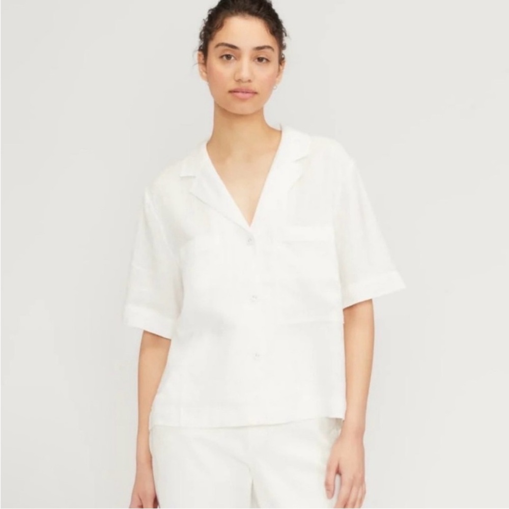 Everlane The Linen Workwear Shirt Women’s Buttondown Short Sleeve